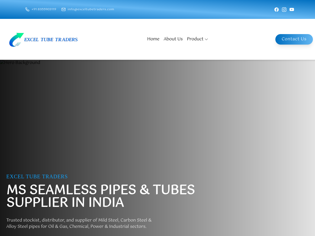 Excel Tube Traders industrial website