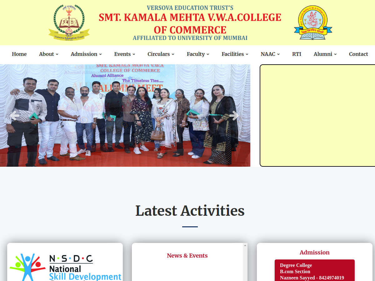 Smt Kamala Mehta College website